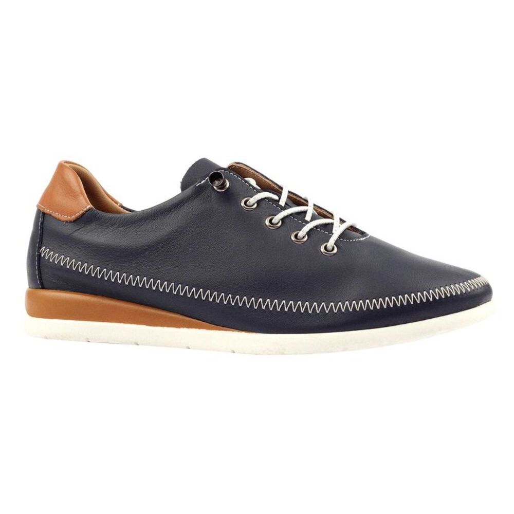 Lunar Womens/Ladies Penelopy Leather Sneakers / Navy